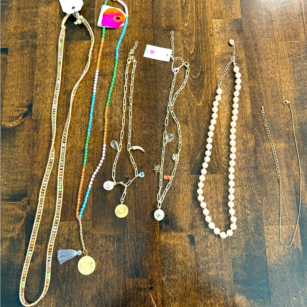 Gold and Silver Pendant Necklace Set